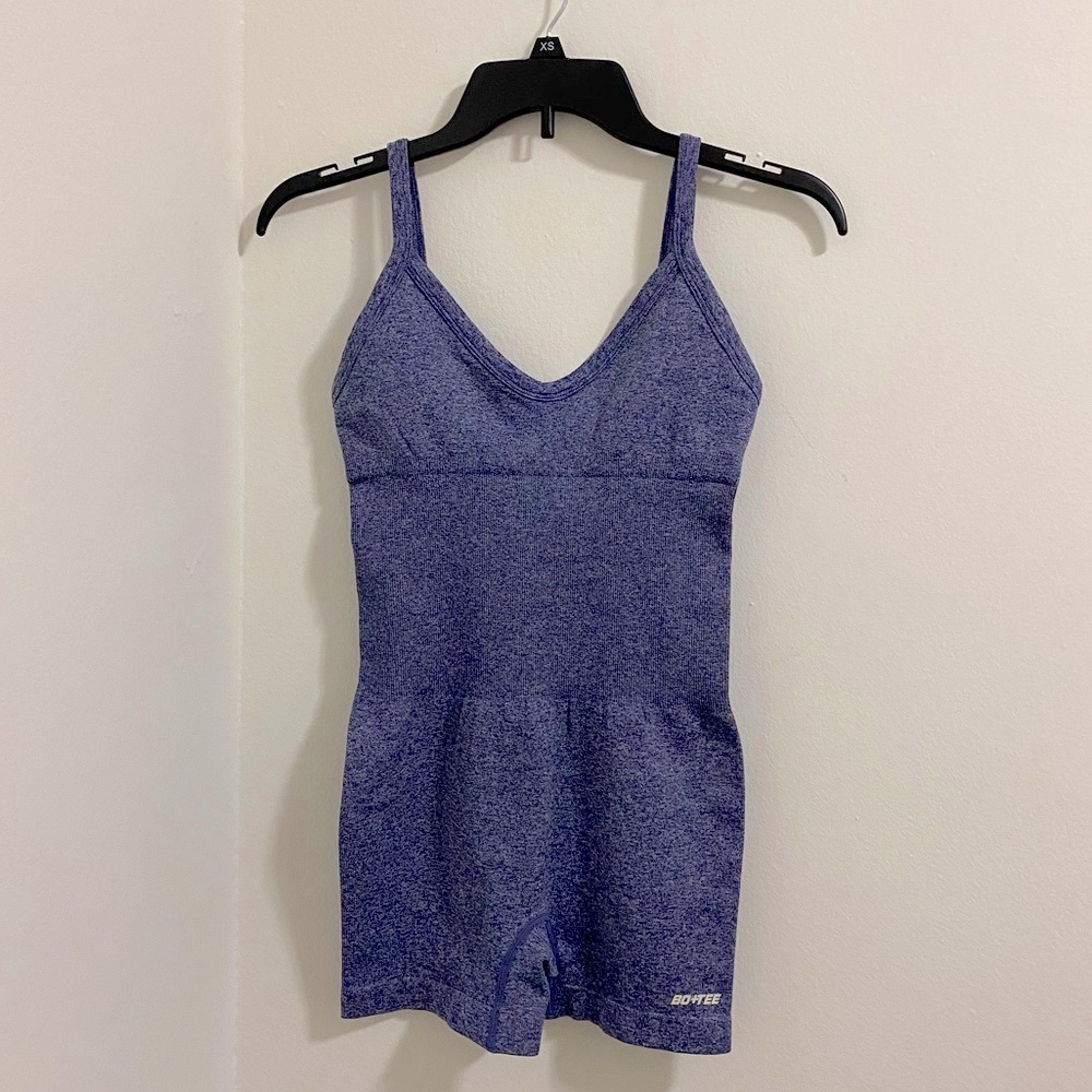 Oh Polly Bo and Tee Blue Workout Unitard